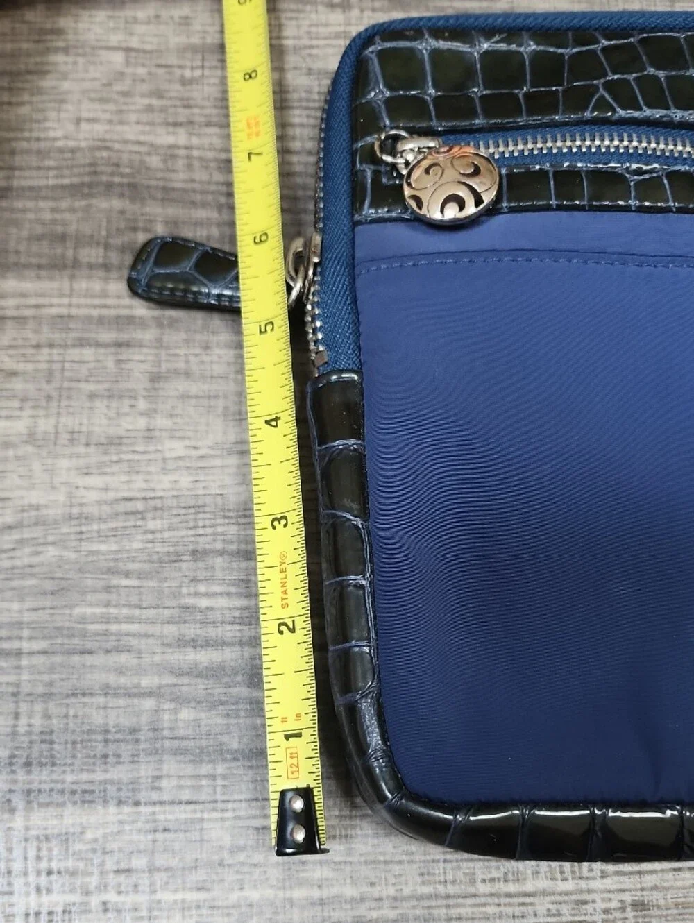 Brighton Laptop/tablet Blue Croc-Trim Zipper  Sleeve